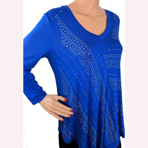 "ONLY NINE"  Flowing Royal Blue With Silver Studs - Picture 7 of 8